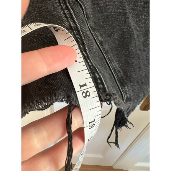 Blank NYC Black Distressed Assymetrical Jean Mini Skirt Women's 27 Goth Punk - Picture 8 of 12